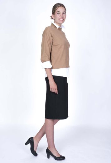 Picture of Pencil skirt with slit, black