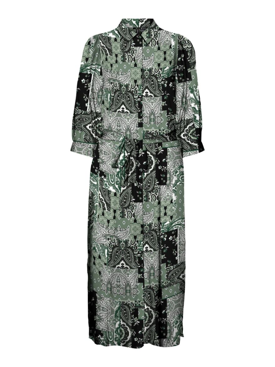 Image de Vero Moda Tall Robe Midi, vert à motifs
