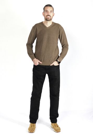 Picture of Knit Sweater V-neck, dark beige