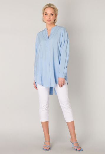 Bild von Long Bluse ohne Kragen, soft blue