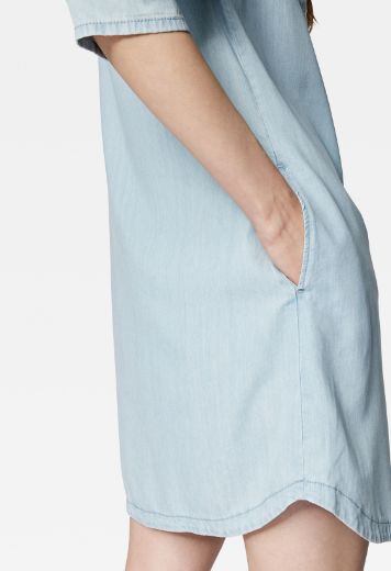 Picture of Tencel Denim Long Blouse Short Sleeve, soft light denim