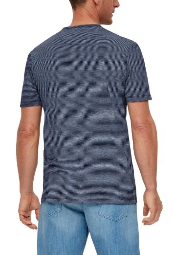 Bild von s.Oliver Tall T-Shirt mit Henleykragen, blue stripes