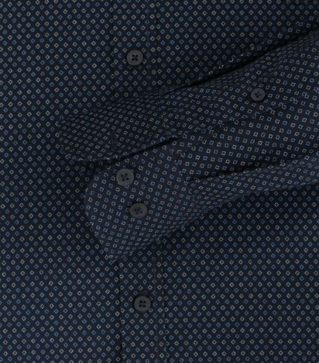 Image de Casual Fit Chemise à Manches Longues 72 cm, bleu foncé minimal imprimé