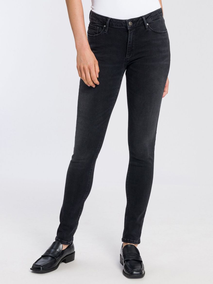Image de Tall Cross Jeans Alan Skinny Fit L34 & L36 pouce, noir délavé
