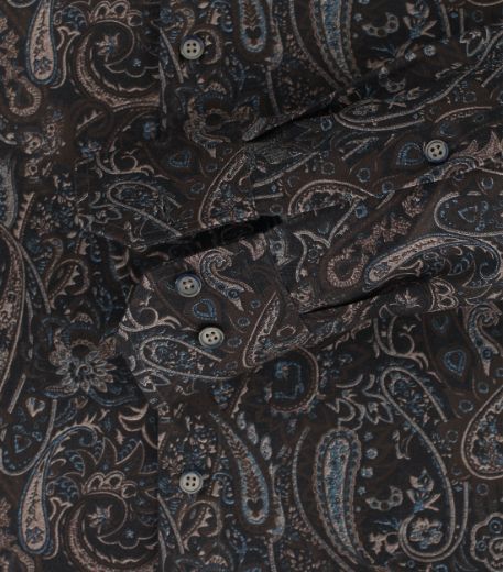 Picture of Tall Modern Fit Long Sleeve Shirt 72 cm Sleeve, paisley brown
