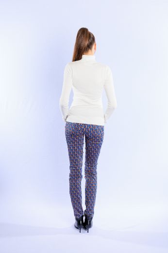 Image de Tall Pamela Slim Fit Pantalon L38 pouce, imprimé bleu toffee