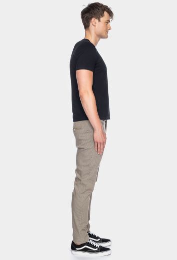 Image de Dino pantalon style chino L38 pouces, brun à carreaux fin