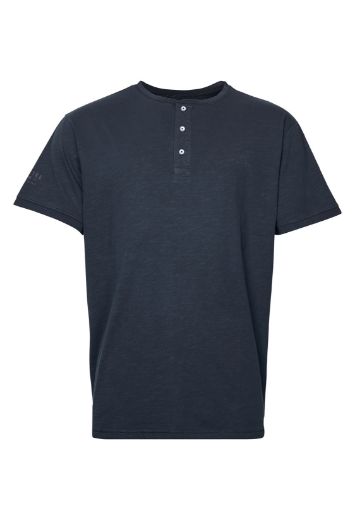 Image de T-shirt avec patte de boutonnage, noir