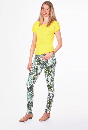 Picture of Wonderjeans skinny L38 inches, white-green palm-tree pattern