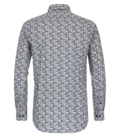 Picture of Tall Men's Shirt Casual Fit 72 cm Sleeves, print blue grey