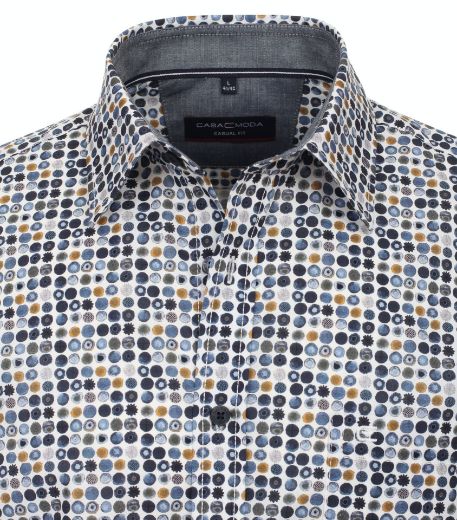 Picture of Tall Men's Shirt Casual Fit 72 cm Sleeves, print blue grey